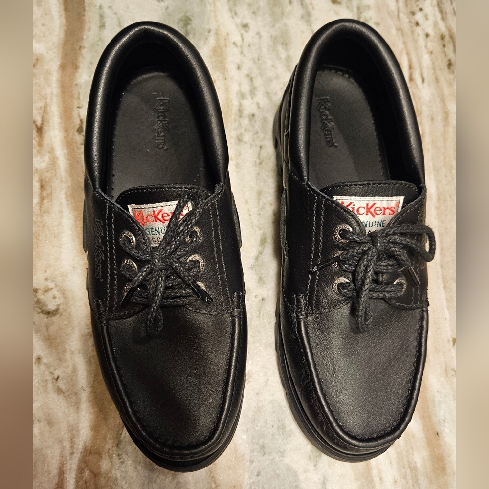 Kickers Black Smooth Leather Mens Shoes 45 EUR/11.5 US